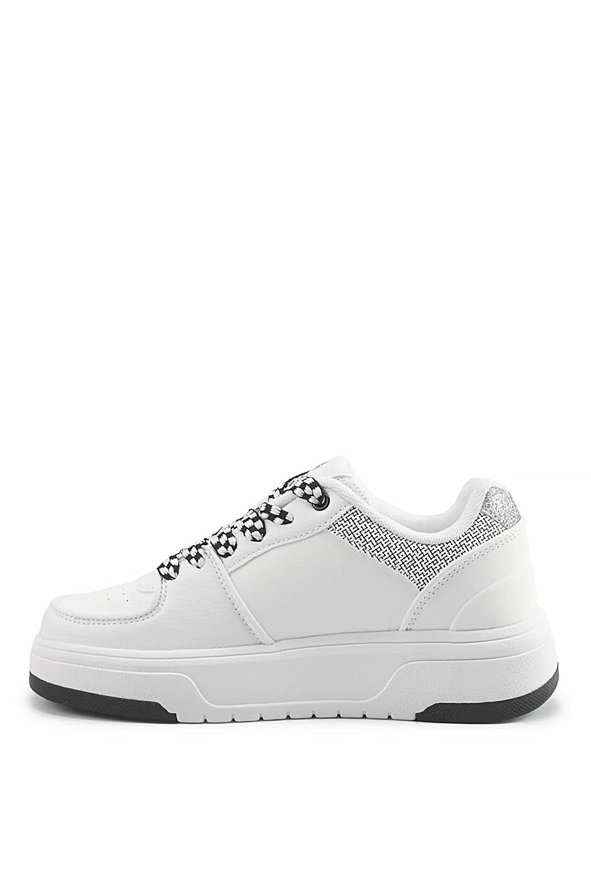 Lumberjack A102021848 5W Sempre 5PR Kadın Klasik Sneaker Beyaz - Siyah