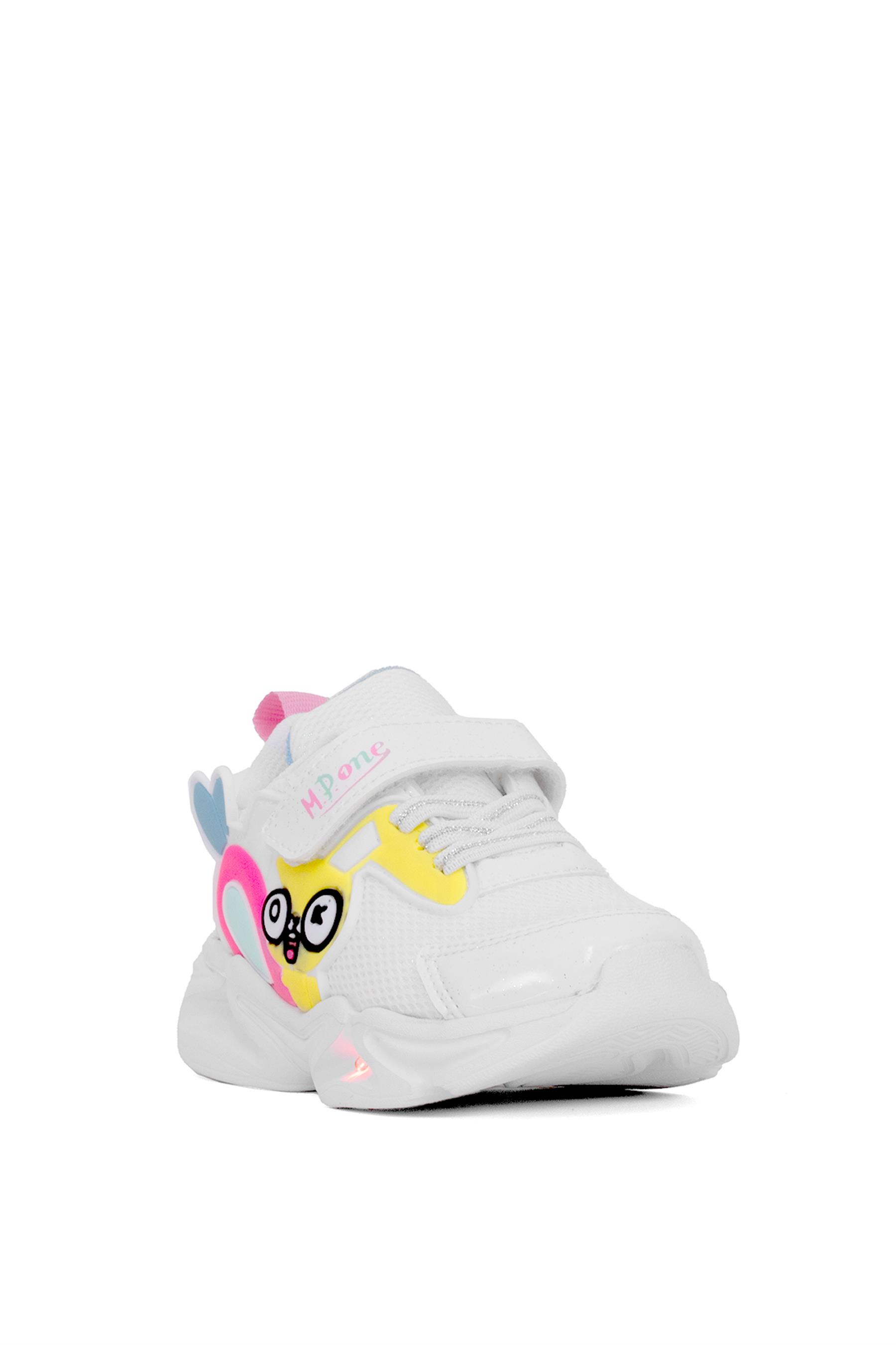 M.P 251-3435PT Patik Kız Çocuk Yürüyüş Ayakkabısı Beyaz - Pembe