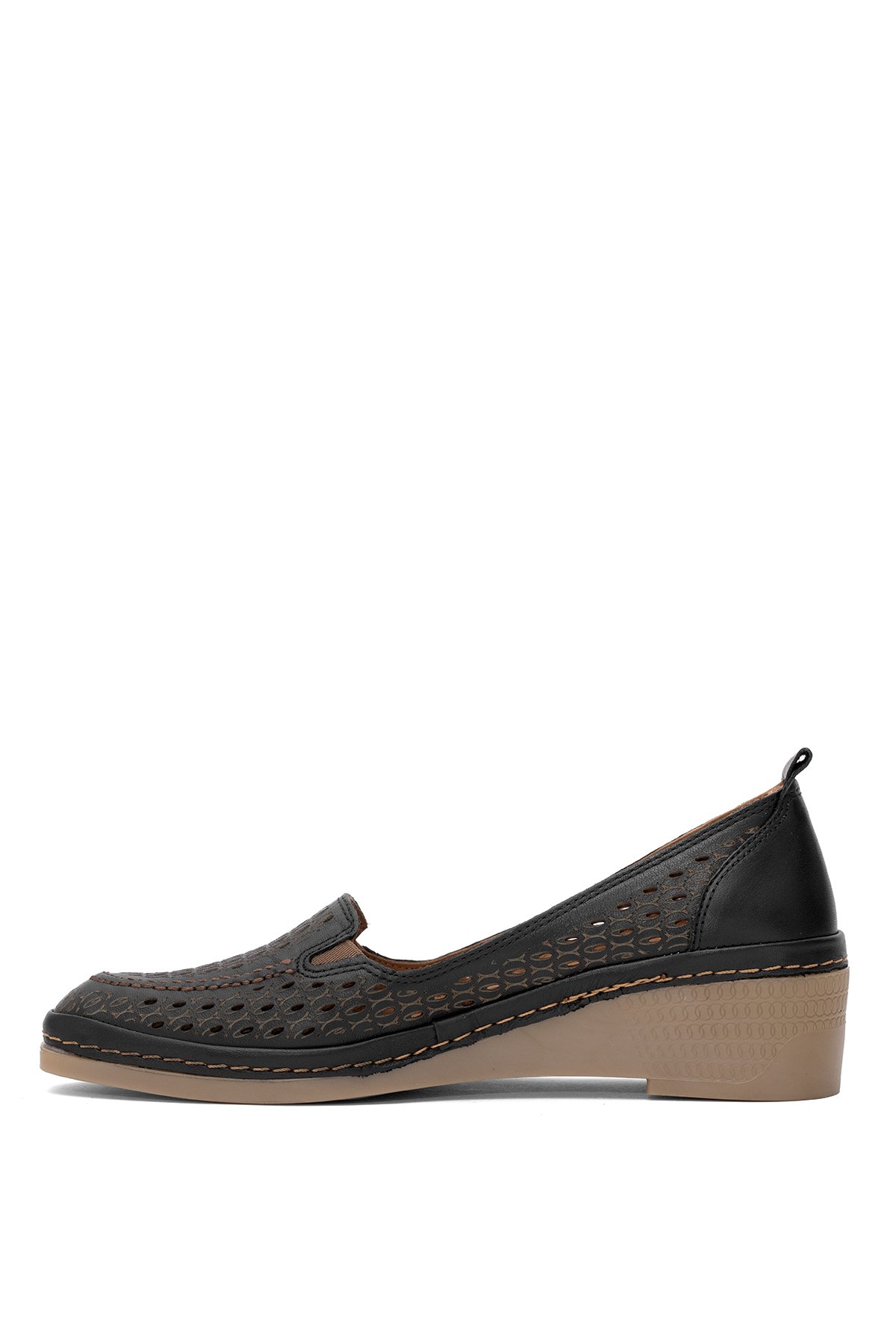 Mammamia D25YA-330 Kadın Hakiki Deri Dolgu Topuk Ayakkabı Siyah