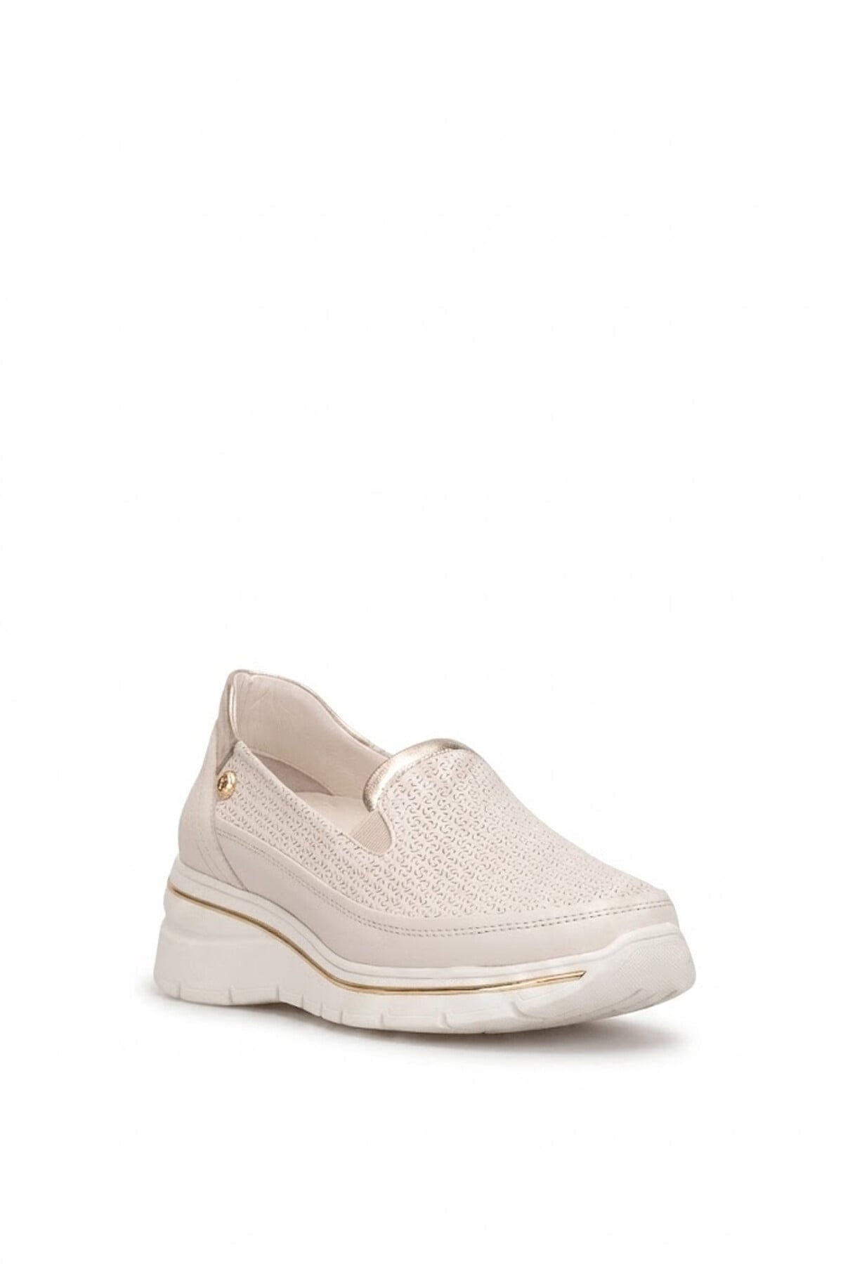 Mammamia D26YA-3200 Kadın Hakiki Deri Dolgu Topuk Ayakkabı Krem