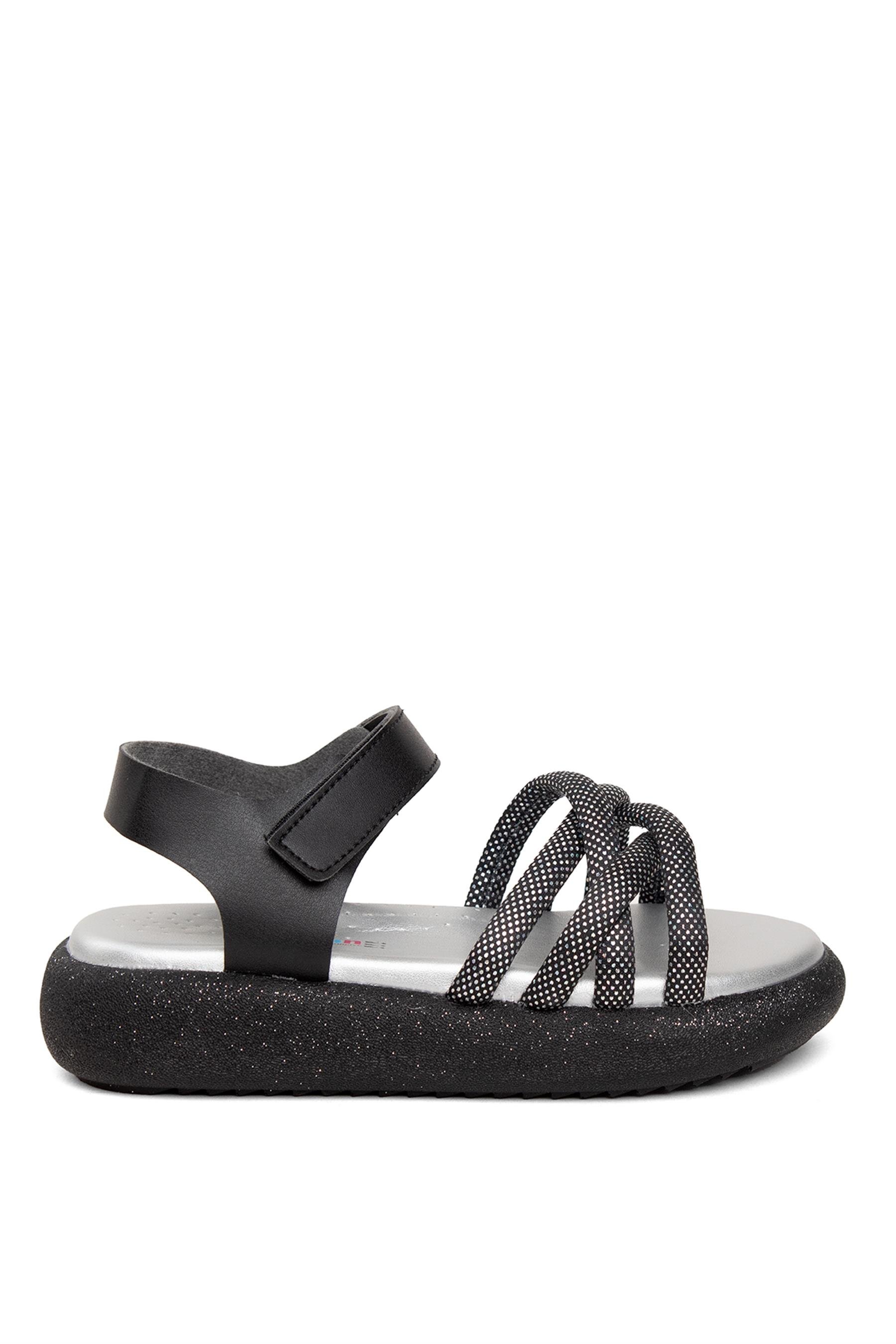 Minican ŞA F 006 Filet Kız Çocuk Düz Sandalet Siyah