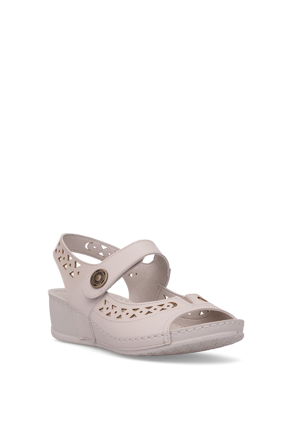 Muya 31130-3201 Terra Kadın Ortopedik Düz Sandalet Krem