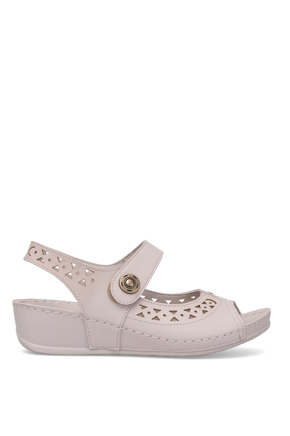 Muya 31130-3201 Terra Kadın Ortopedik Düz Sandalet Krem