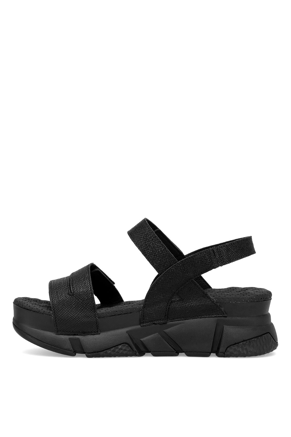 Muya 34201-4018 Olimba Kadın Ortopedik Dolgu Topuk Sandalet Siyah