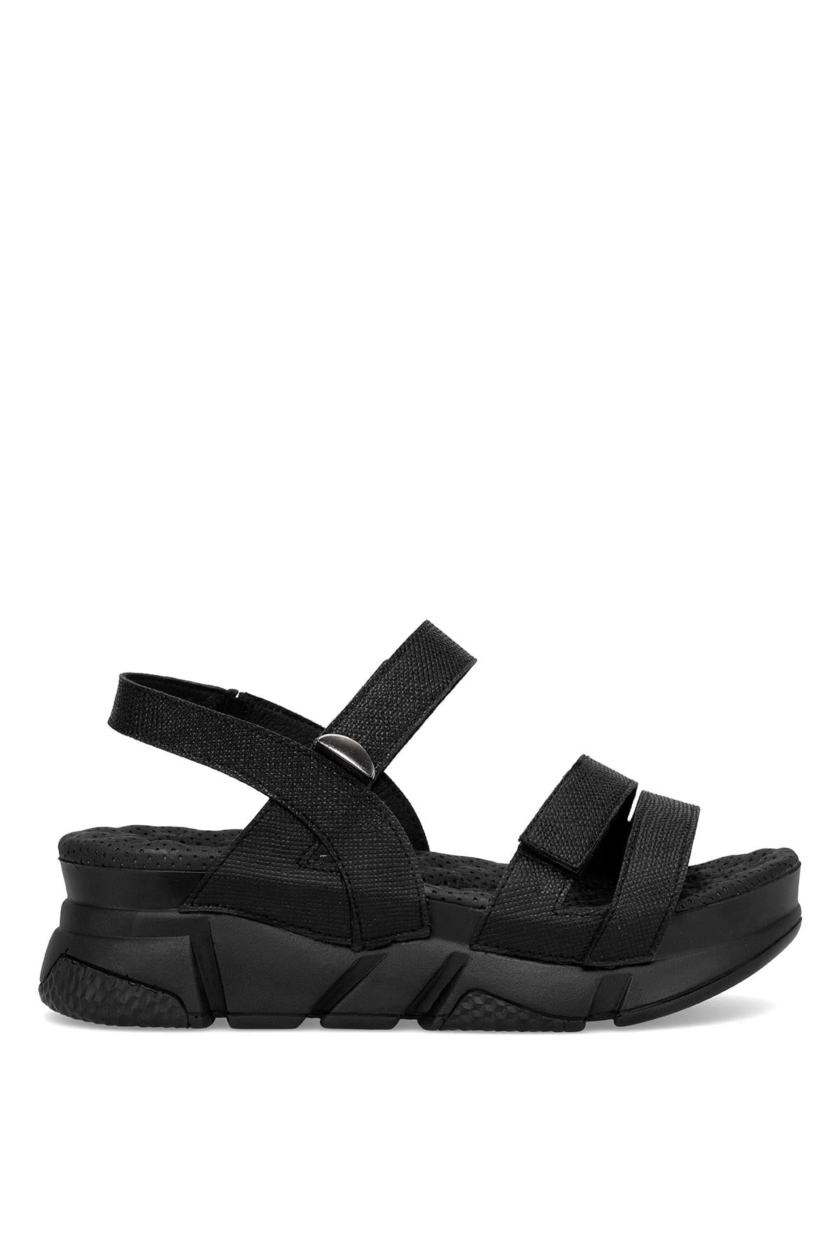Muya 34201-4018 Olimba Kadın Ortopedik Dolgu Topuk Sandalet Siyah