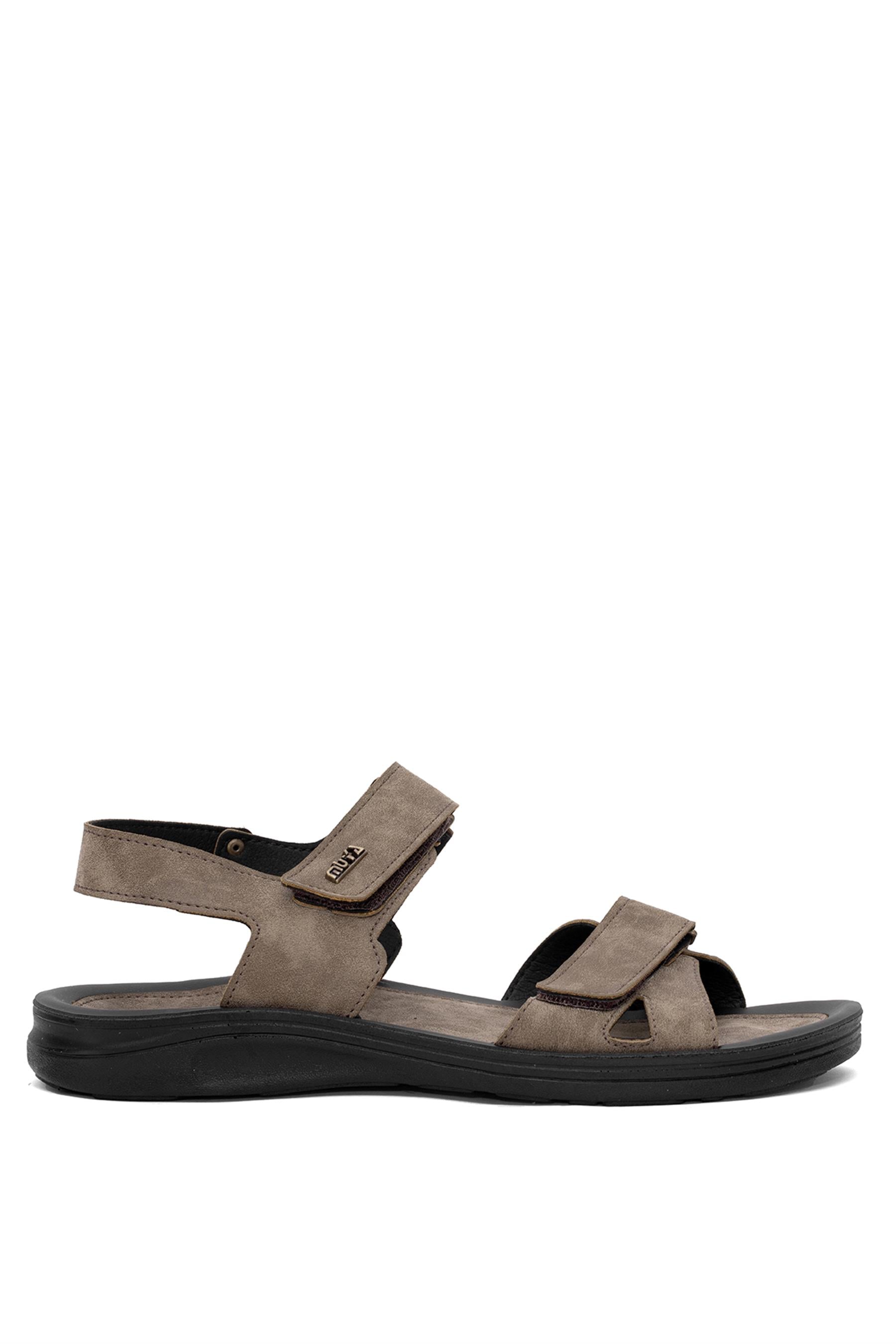 Muya 34300-3531 Araw Erkek Ortopedik Düz Sandalet Vizon