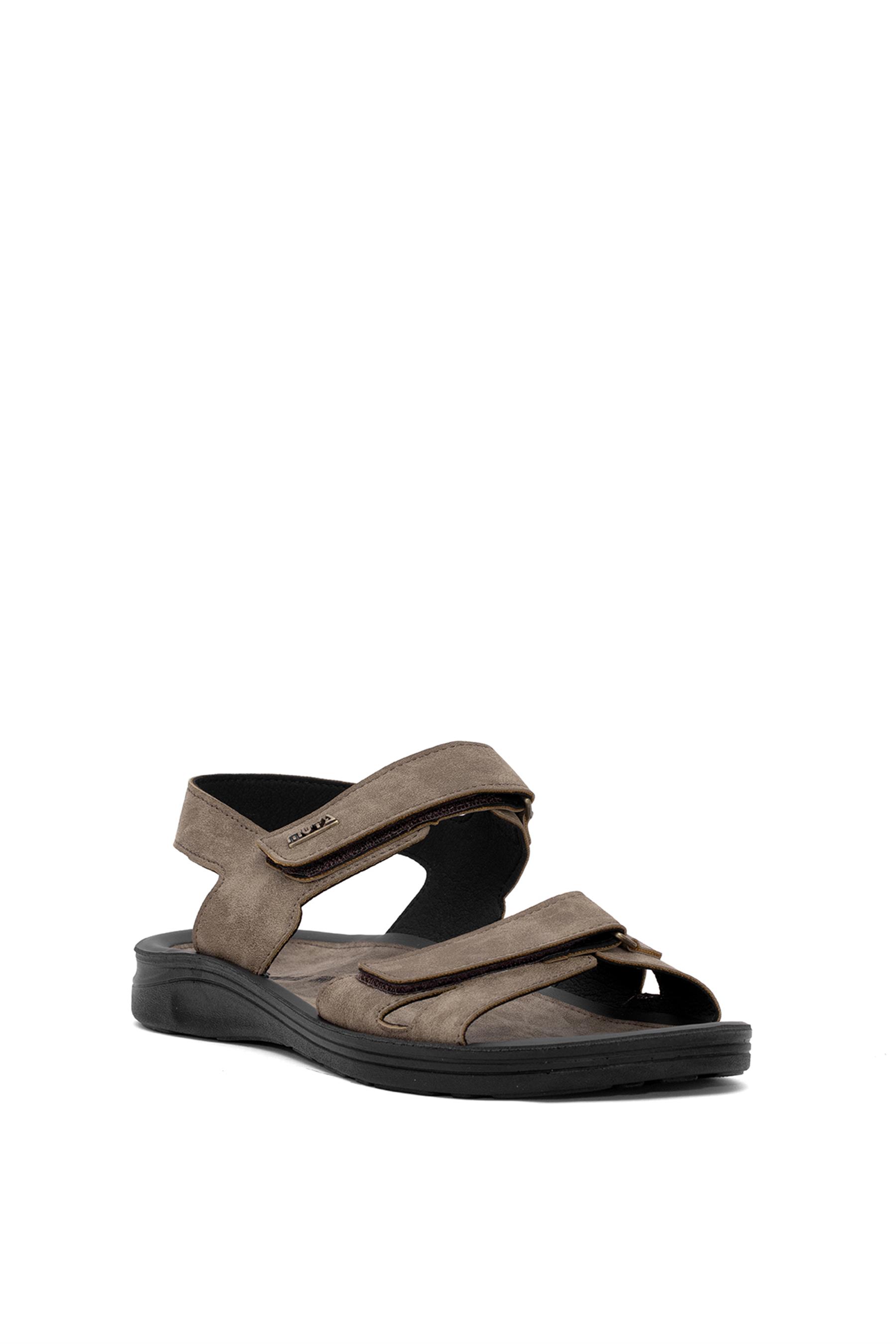 Muya 34300-3531 Araw Erkek Ortopedik Düz Sandalet Vizon