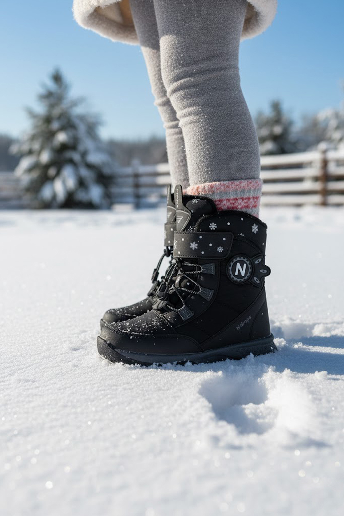 Ndrops YSEYL014 Kız Çocuk Kar Botu Siyah - Füme