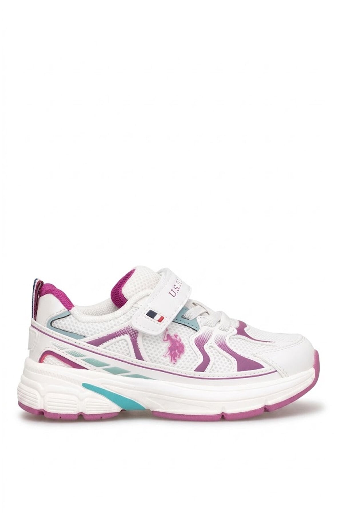 U.S. Polo Assn. 102155810 6P Sette JR 6FX Patik Kız Çocuk Yürüyüş Ayakkabısı Beyaz - Pembe