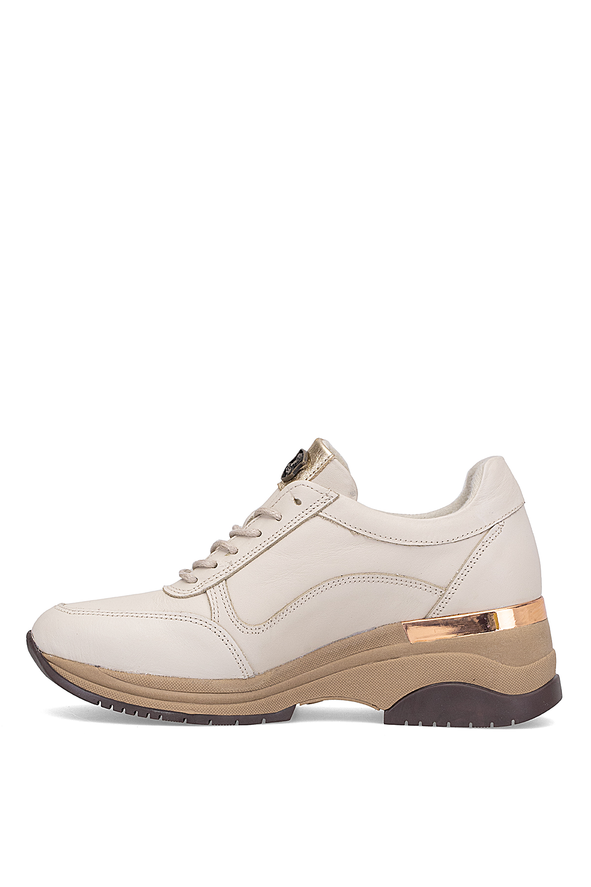 Venüs 2313081K Kadın Hakiki Deri Dolgu Topuk Ayakkabı Bej