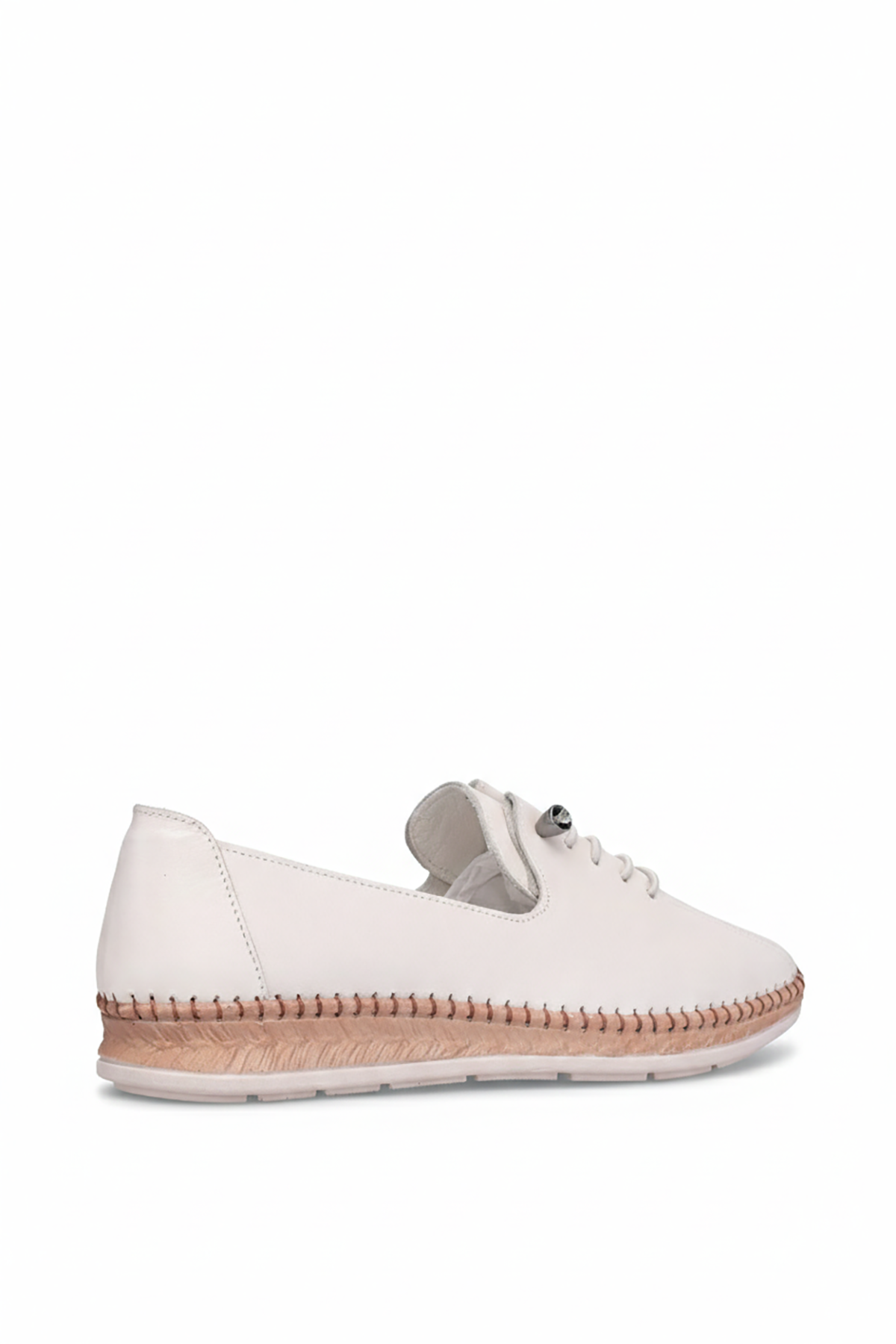 Voyager 8786 Kadın Hakiki Deri Casual Ayakkabı Ekru