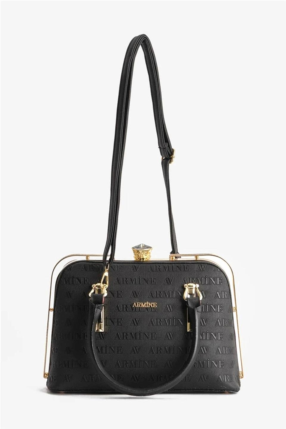 Armine 339 Kadın Kol Çantası Siyah Lazer