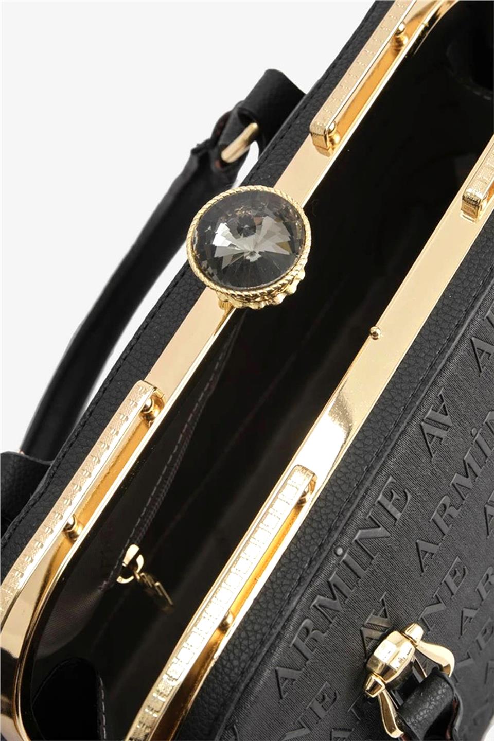 Armine 339 Kadın Kol Çantası Siyah Lazer