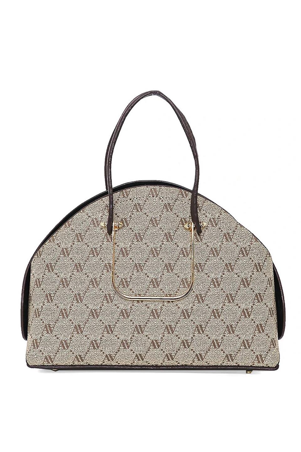 Armine 365 Kadın Omuz Çantası Vizon Baskılı