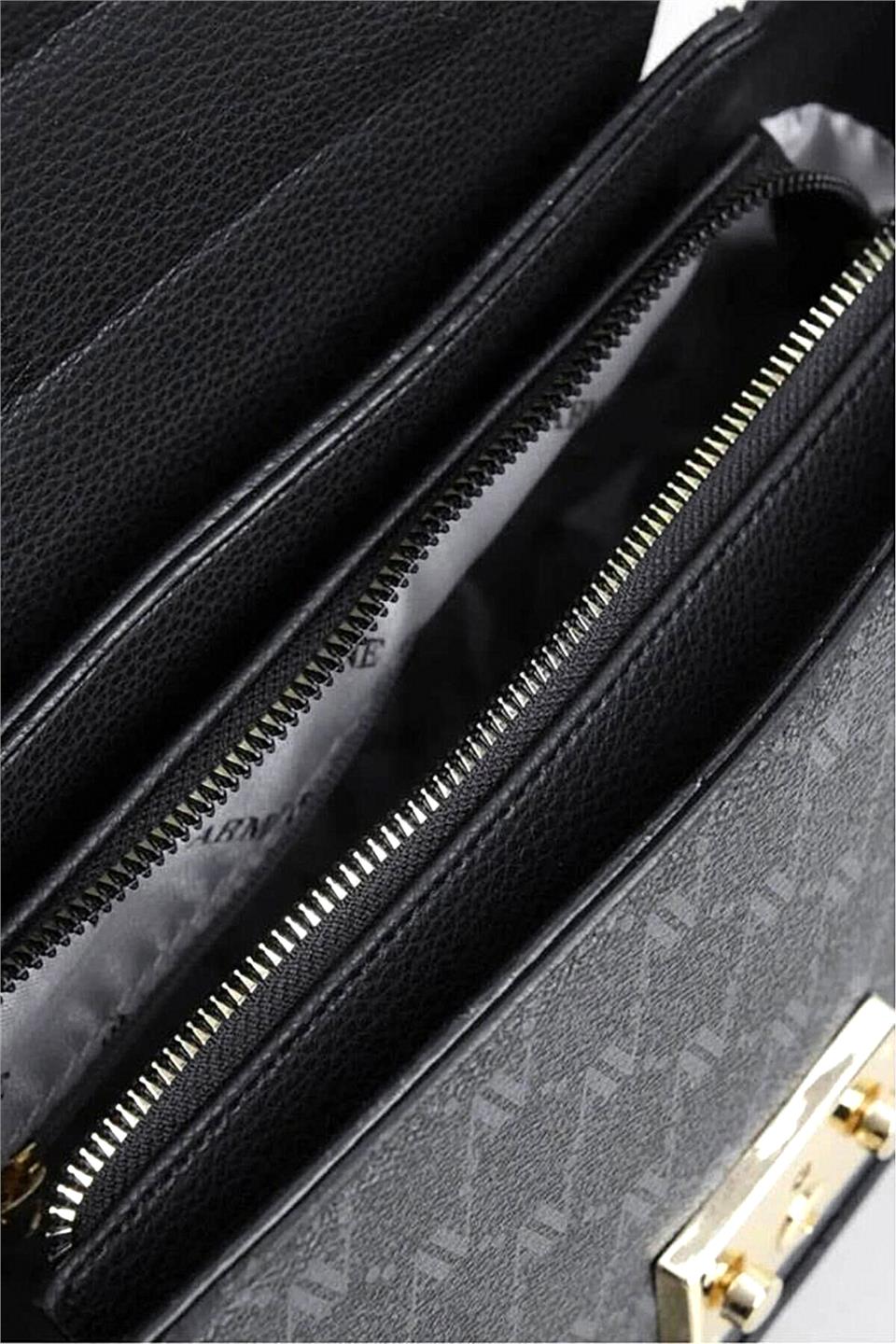 Armine 378 Kadın Omuz Çantası Siyah Baskılı