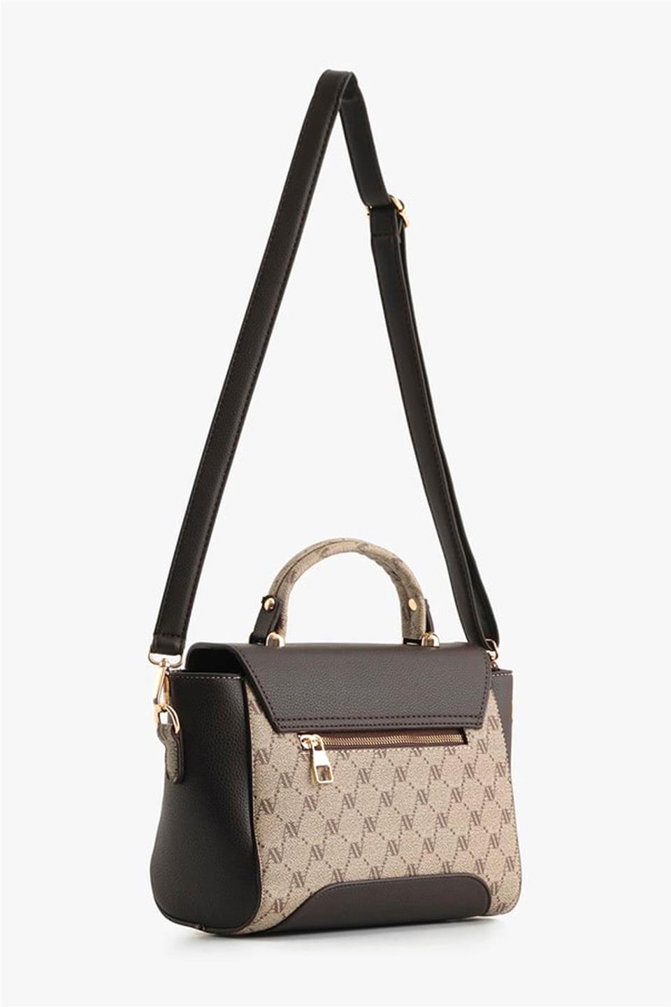 Armine 378 Kadın Omuz Çantası Vizon Baskılı