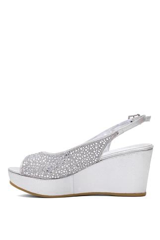 Beety 25BY223.343 Kadın Dolgu Topuk Sandalet Gümüş