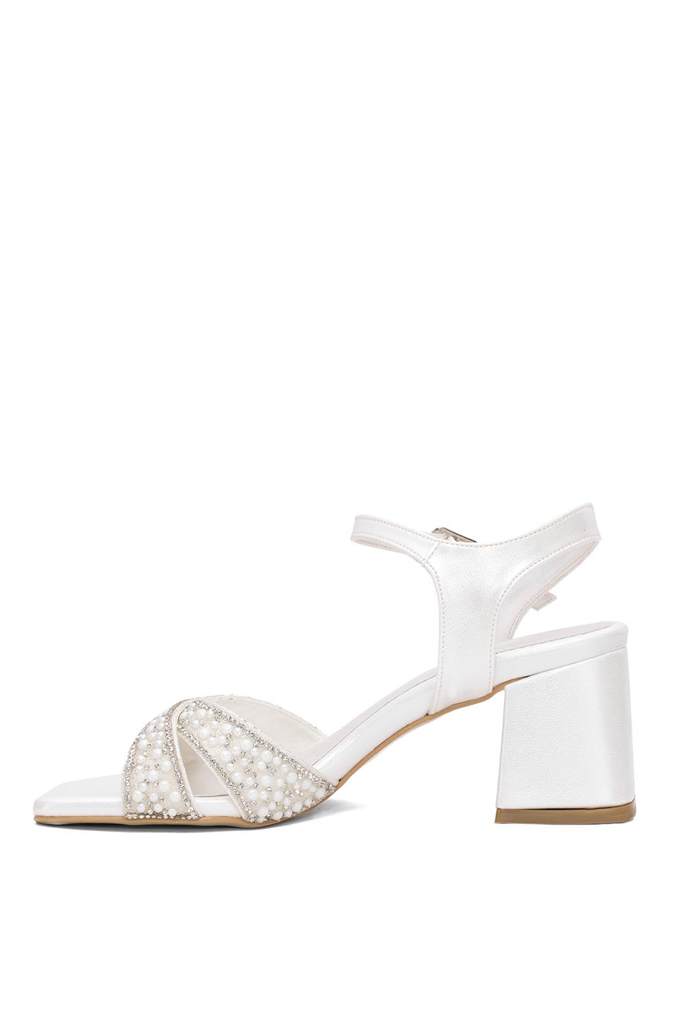 Beety 25BY50.1036 Kadın Taşlı Klasik Topuklu Ayakkabı Sedef