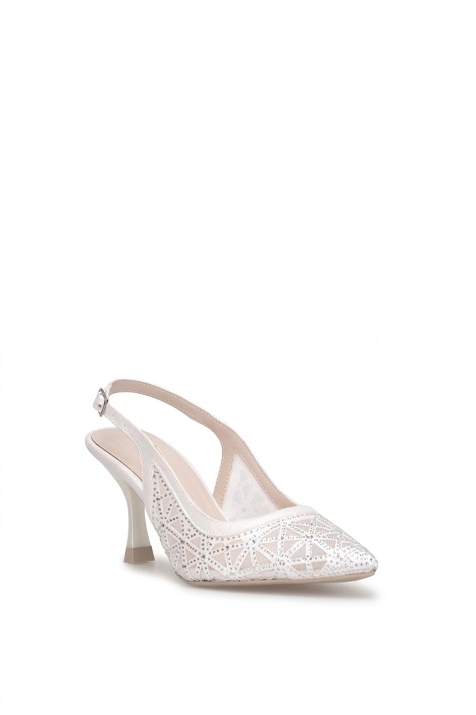 Beety 26BY151.226T Kadın Taşlı Klasik Topuklu Ayakkabı Sedef