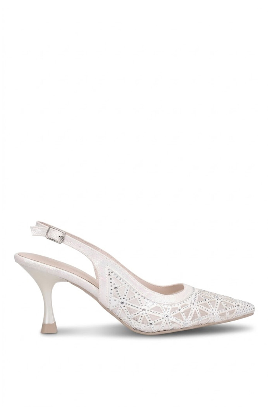 Beety 26BY151.226T Kadın Taşlı Klasik Topuklu Ayakkabı Sedef