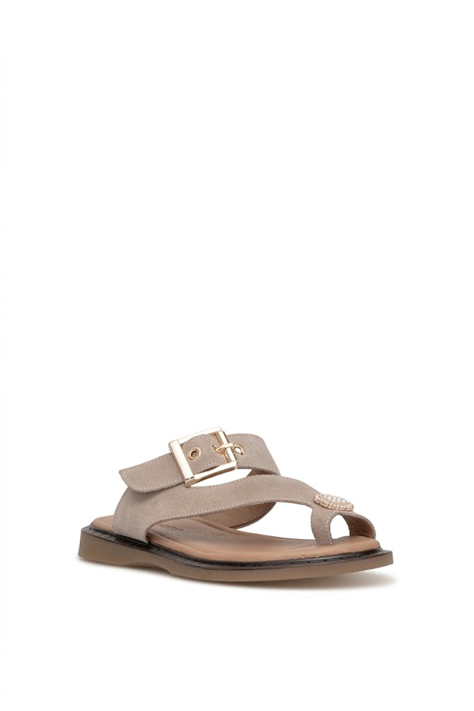 Beety 26BY169.26656 Kadın Tokalı Parmak Arası Terlik Vizon