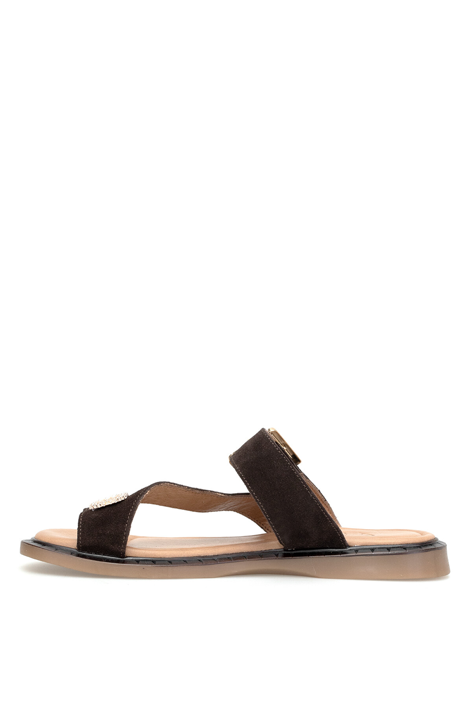 Beety 26BY169.26656 Kadın Tokalı Parmak Arası Terlik Kahverengi