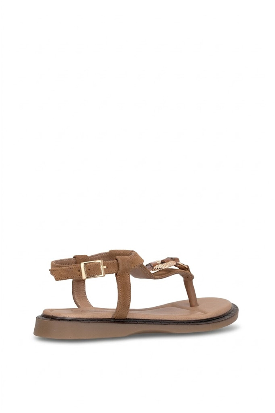 Beety 26BY169.26684 Kadın Taşlı Parmak Arası Düz Sandalet Taba