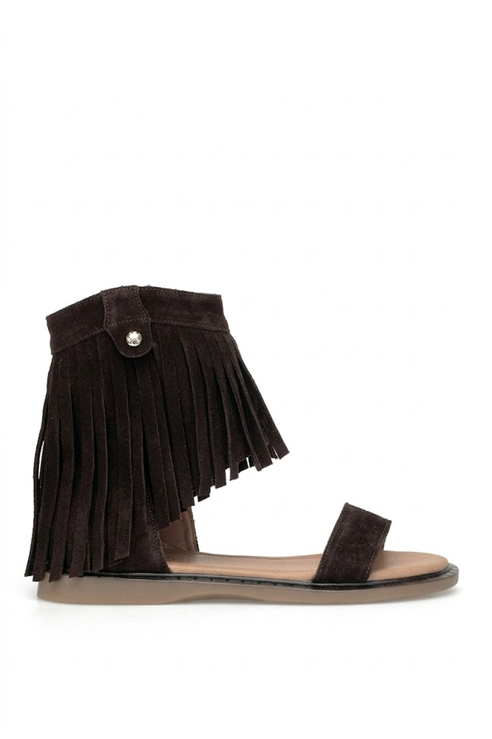 Beety 26BY169.26668 Kadın Püsküllü Düz Sandalet Kahverengi