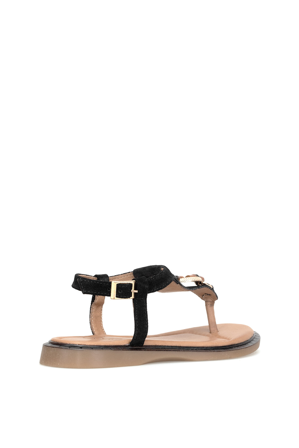 Beety 26BY169.26684 Kadın Taşlı Parmak Arası Düz Sandalet Siyah