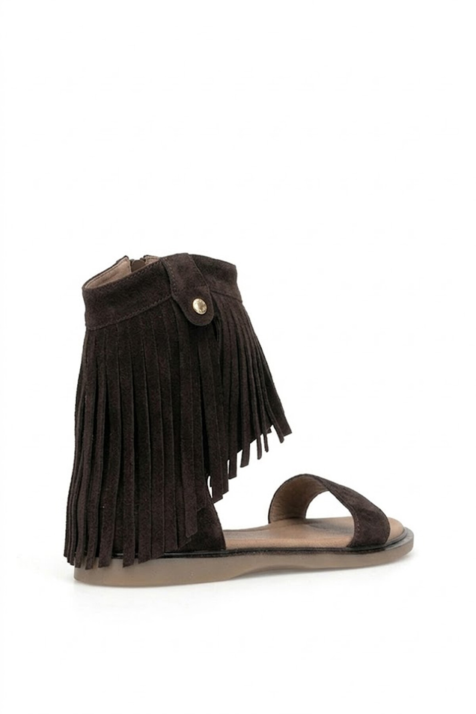 Beety 26BY169.26668 Kadın Püsküllü Düz Sandalet Kahverengi