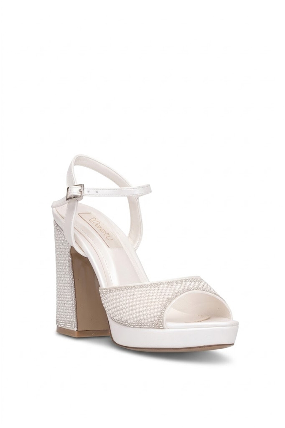 Beety 26BY223.390C Kadın Taşlı Klasik Platform Ayakkabı Sedef