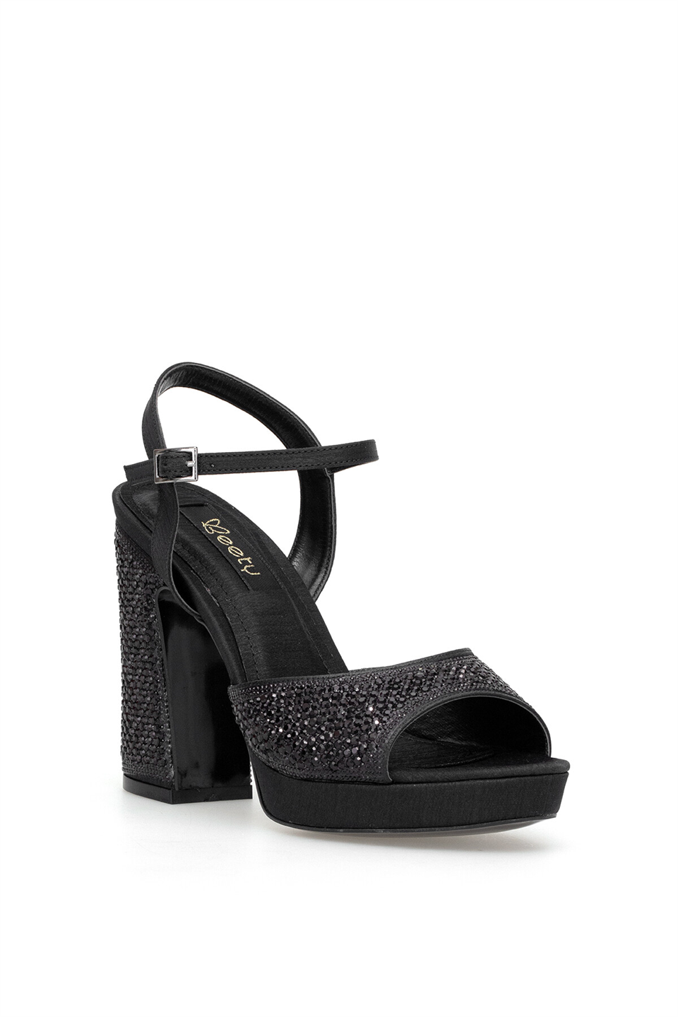 Beety 26BY223.390T Kadın Taşlı Klasik Platform Ayakkabı Siyah