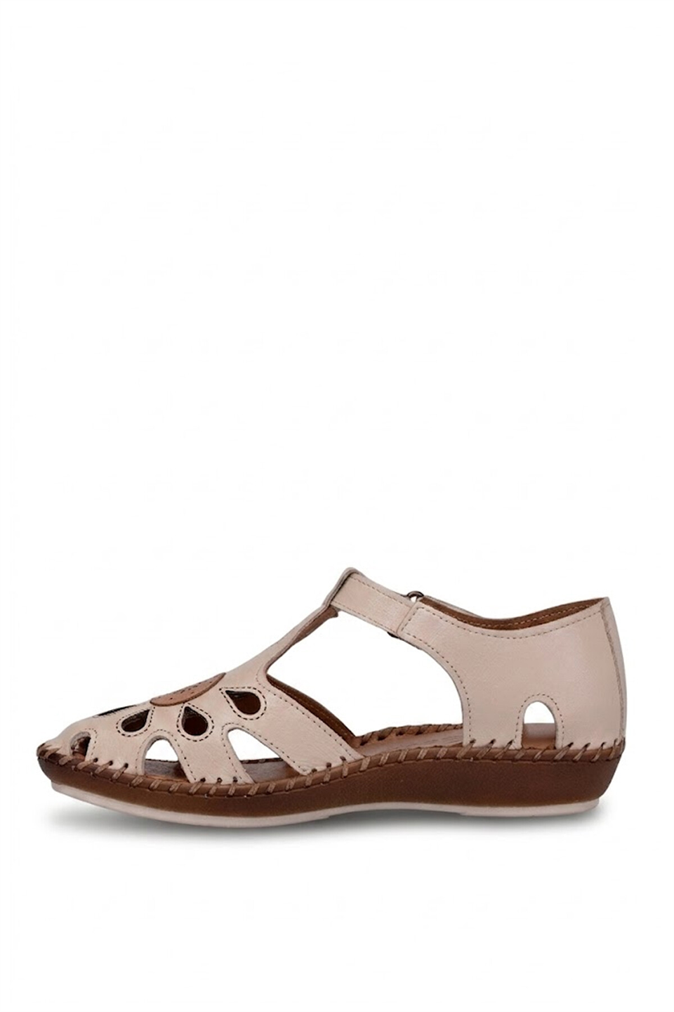 Beety 26BY67.26016C Kadın Hakiki Deri Düz Sandalet Bej