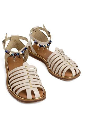 Beety BY112.301 Kadın Hakiki Deri Sandalet Bej