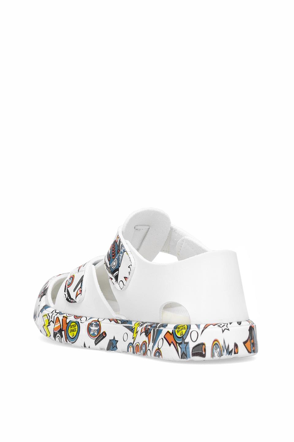 Benetton BN-1410 Patik Erkek Çocuk Düz Sandalet Beyaz - Mavi