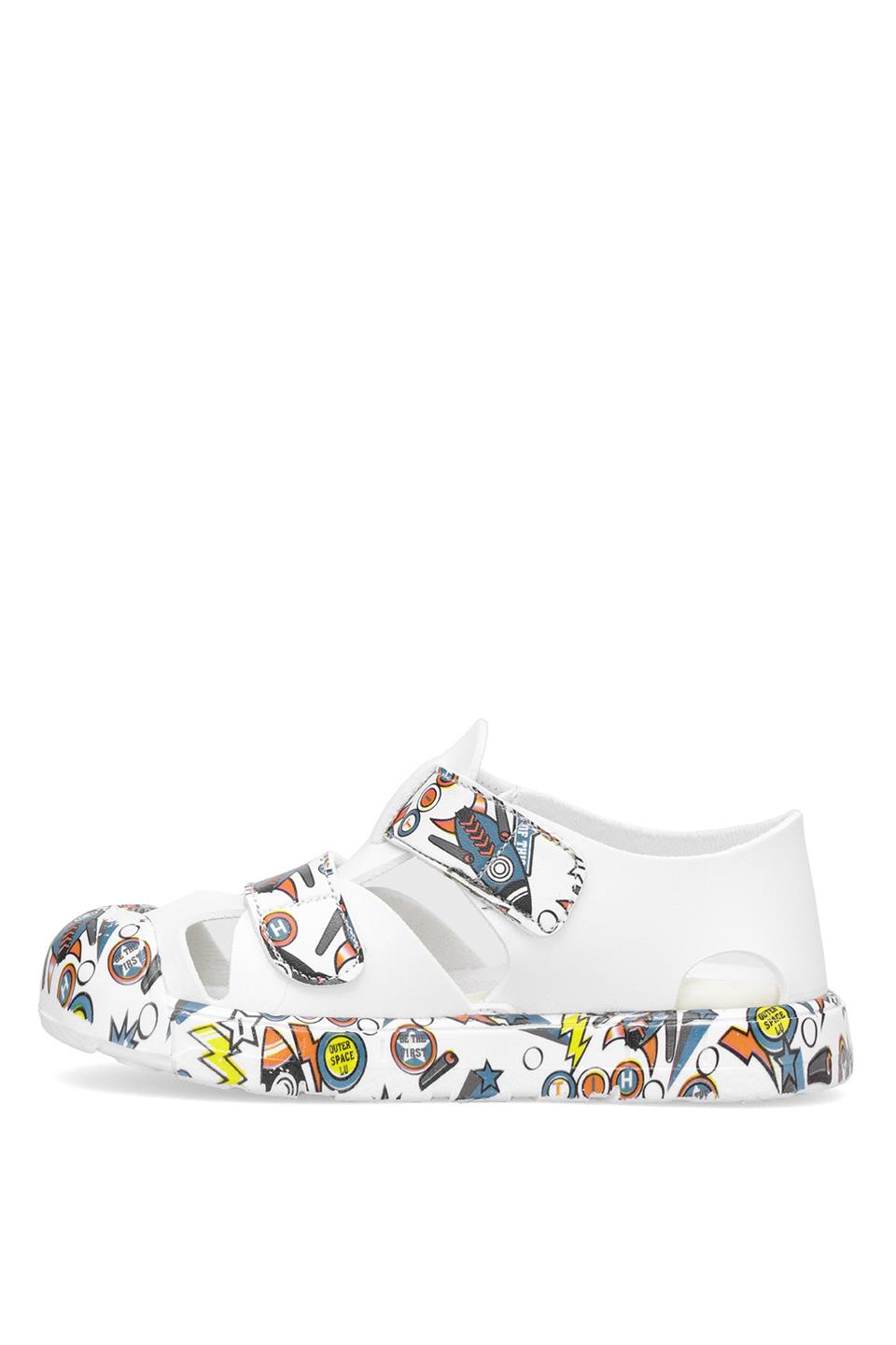 Benetton BN-1410 Patik Erkek Çocuk Düz Sandalet Beyaz - Mavi