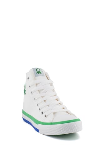 Benetton BN-30726C Kadın Spor Ayakkabı Beyaz - Yeşil