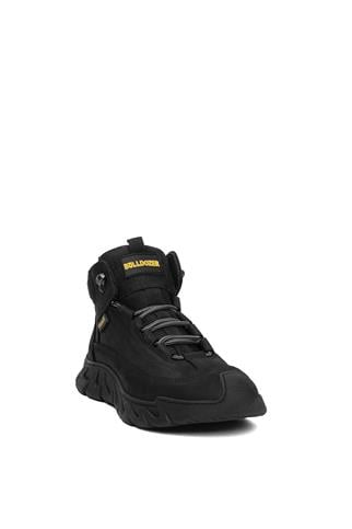 Bulldozer 240004 Erkek Hakiki Nubuk Deri Düz Bot Siyah