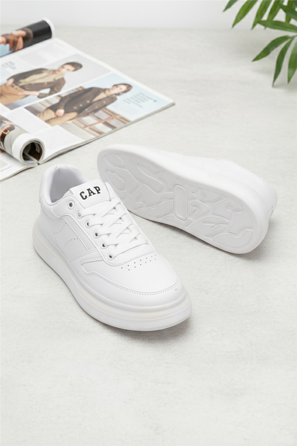 Cap 2040 Erkek Klasik Sneaker Beyaz