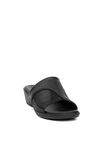 Ceyo 9922-18 Kadın Dolgu Topuk Terlik Siyah