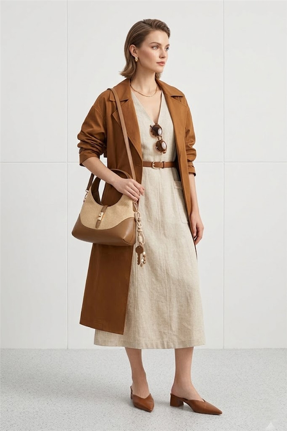 Dsn B37125 Kadın El ve Omuz Çantası Camel