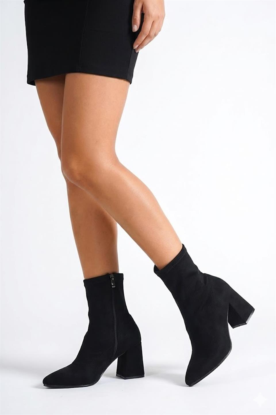Elit 25KMST1180T Kadın Topuklu Bot Siyah