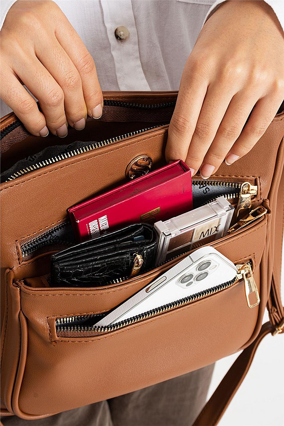 Elit 25KSNM1399 Kadın Omuz Çantası Taba