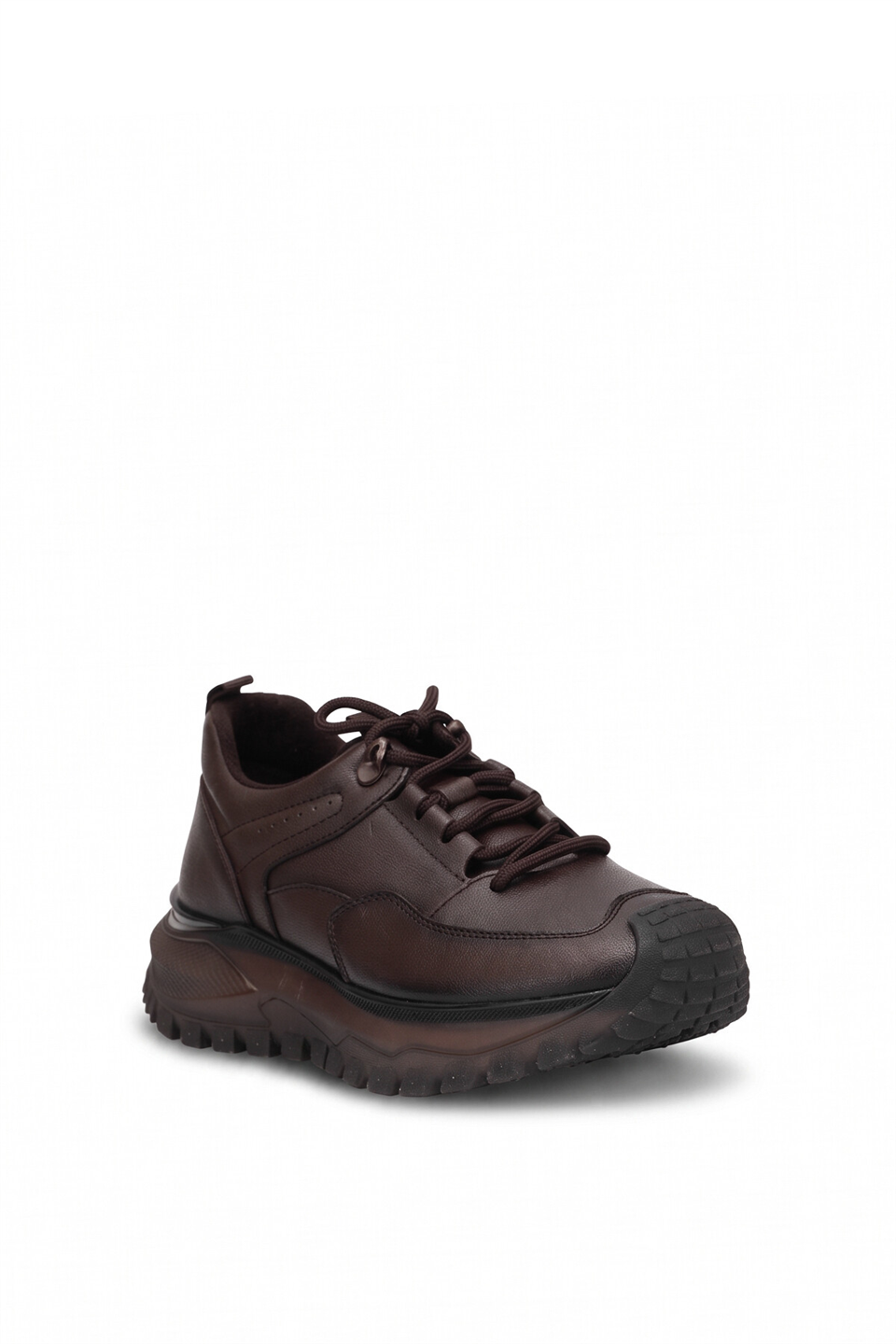 Elit 26KNBL6031 Erkek Hakiki Deri Sneaker Kahverengi