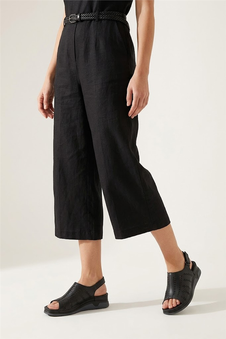 Elit 26YRhmM-033 Kadın Hakiki Deri Ortopedik Düz Sandalet Siyah