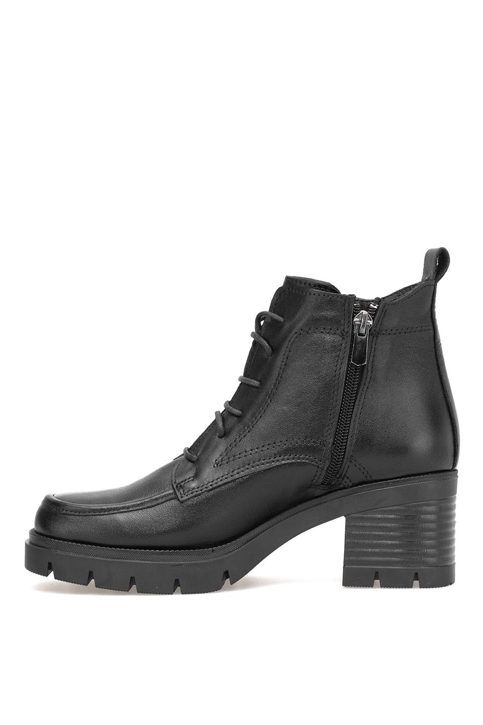 Elit Alvarine Kadın Hakiki Deri Topuklu Bot Siyah