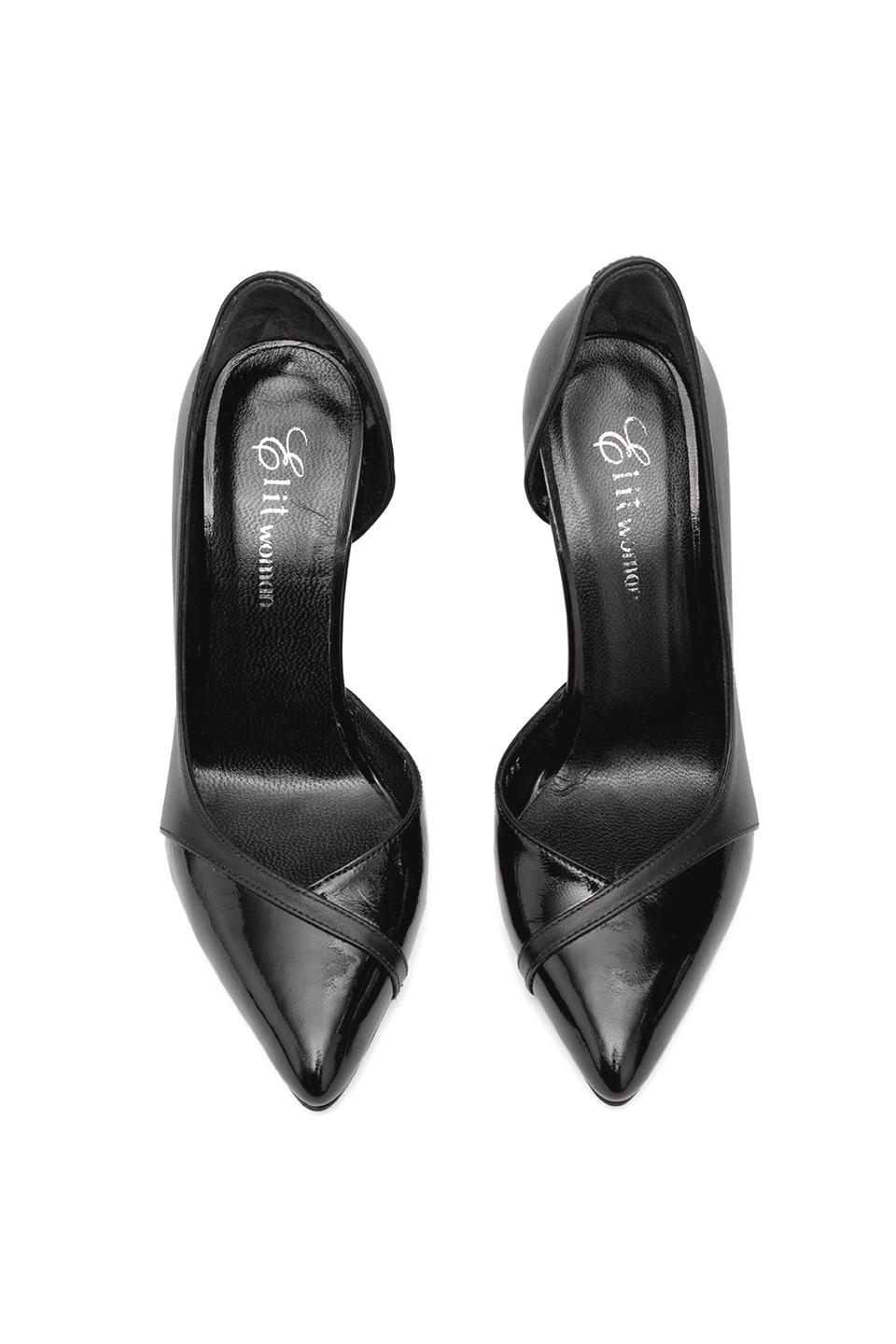 Elit Arlena Kadın Hakiki Deri Stiletto Siyah