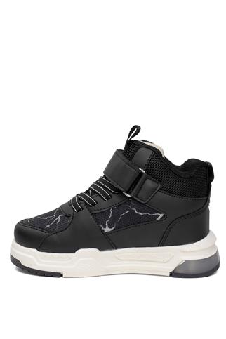 Elit ASCNK042 Patik Erkek Çocuk Hi Sneaker Siyah