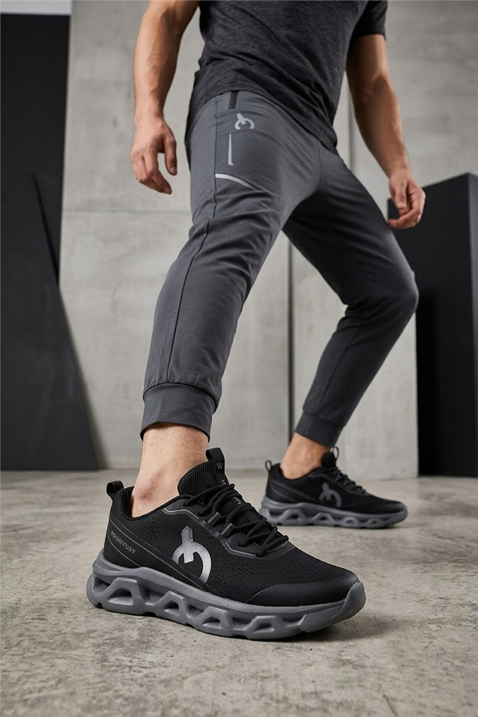 Elit ASENS4343 Erkek Klasik Sneaker Siyah - Füme