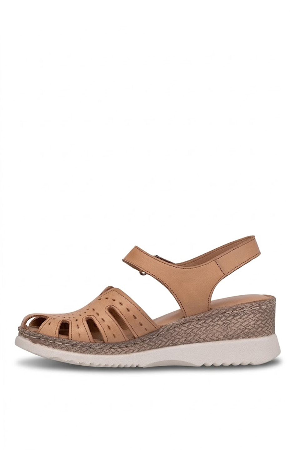 Elit ASIRM2613 Kadın Hakiki Deri Dolgu Topuk Sandalet Taba